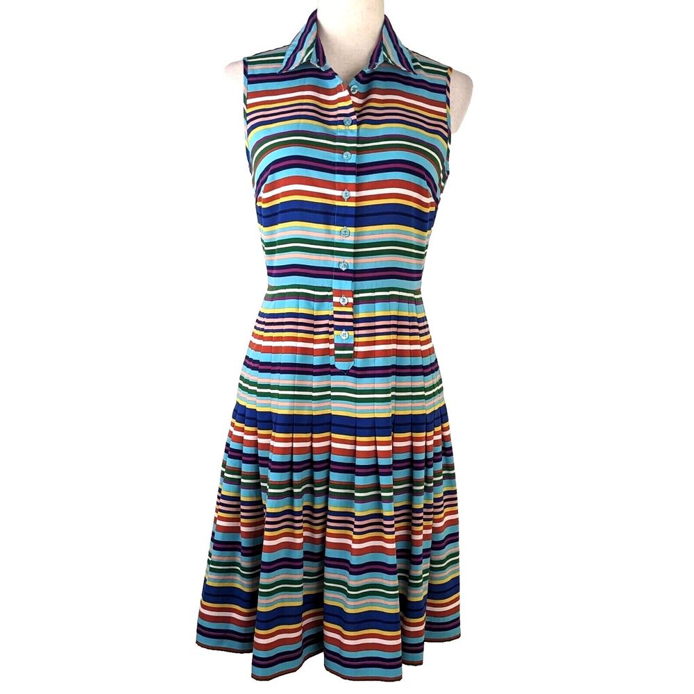 Calvin Klein Sleeveless Women's SP Bright Striped Fit 'N Flare Dress